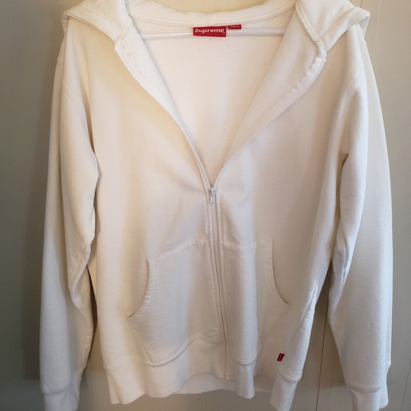 Supreme Sweaters - Supreme White Zip Hoodie